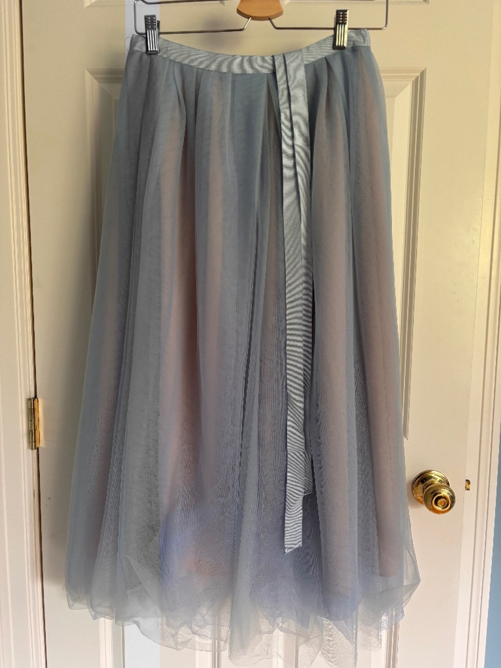 J.Crew blue tea-length tulle skirt